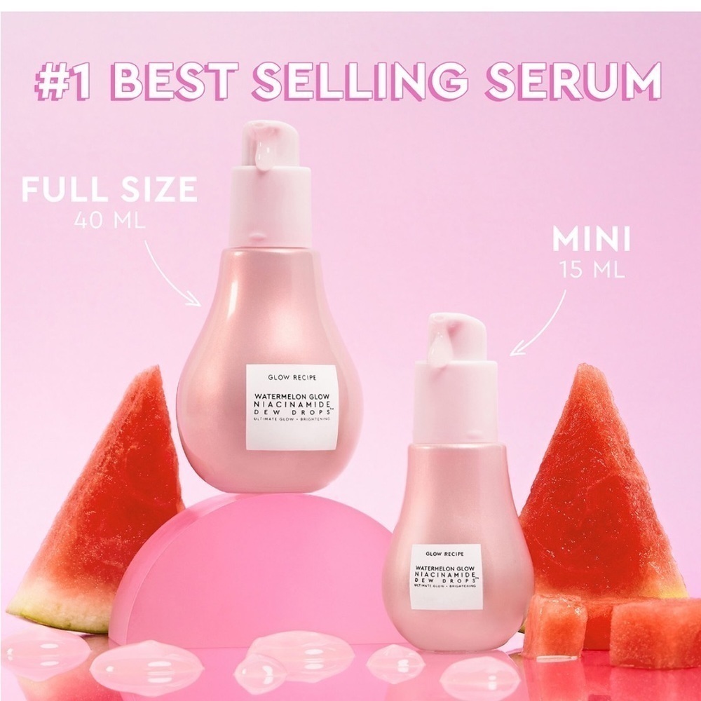 Mini Glow Recipe x Sephora Watermelon Glow Niacinamide Dew Drops Serum - Picture 4 of 7